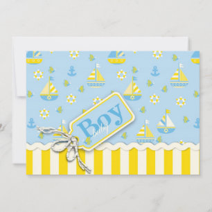 Nautical Sailboats Baby Shower Invitations