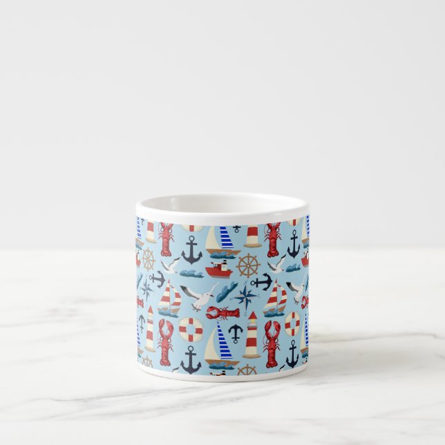 Nautical Sailboats Espresso Cup (Front)