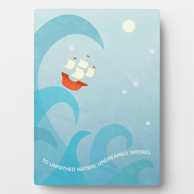 Nautical Sailing Quote Blue Plaque (Front)