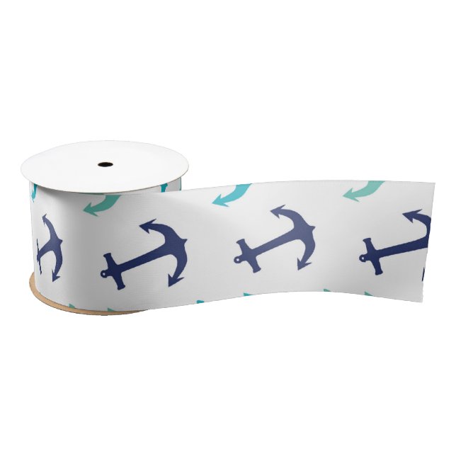 Nautical Sailor Anchors Satin Ribbon (Spool)