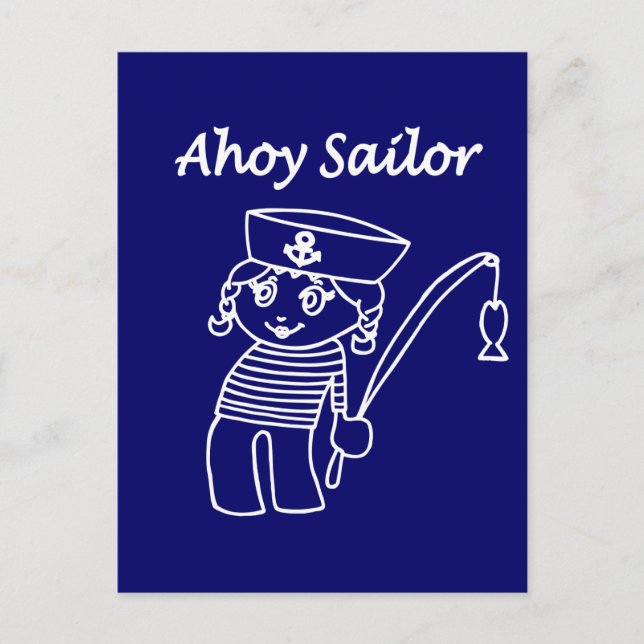 Nautical Sailor Girl Postcard (Front)