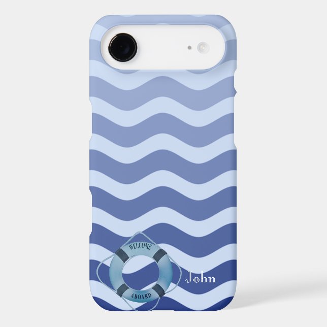 Nautical Sailor  Navy Blue Waves Stripe (Back)