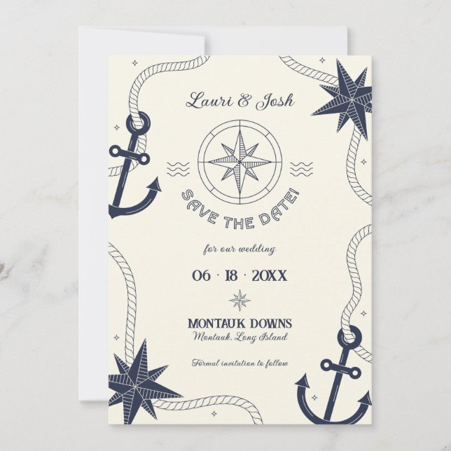Nautical Save the Date Announcement (Front)