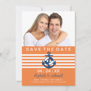 Nautical Save the Date Announcement Photo Card