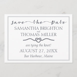 Nautical Save The Date   Tying The Knot Custom