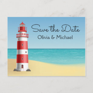 Nautical Save the Date Wedding Engagement Beach Postcard