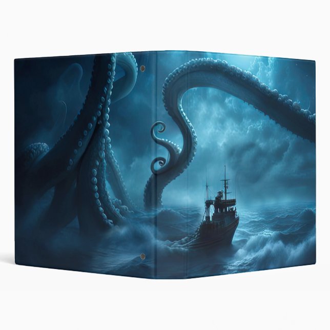 Nautical Sea and Kraken Octopus Cool Binder (Background)