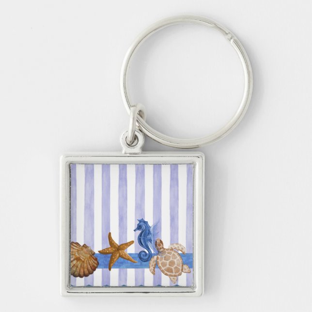 Nautical Sea Creatures Keychain (Front)