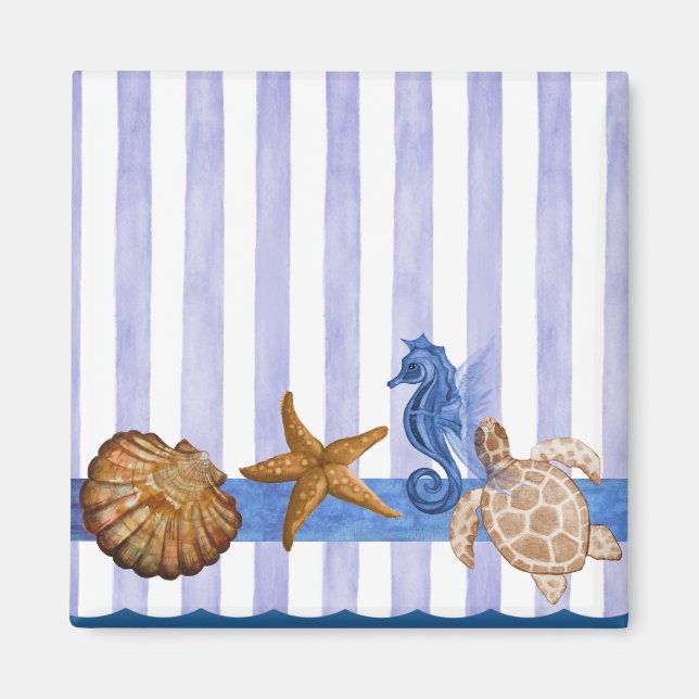 Nautical Sea Creatures Magnet (Front)