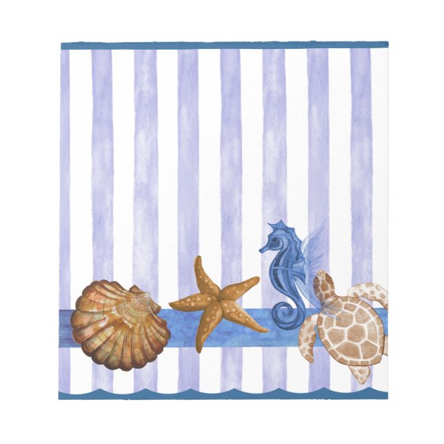 Nautical Sea Creatures Notepad (Front)