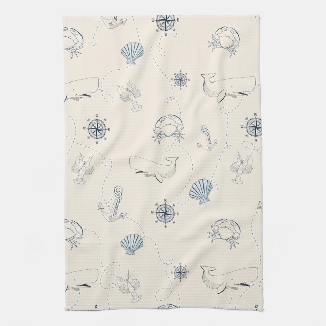 Nautical Sea Kitchen Towel (Vertical)