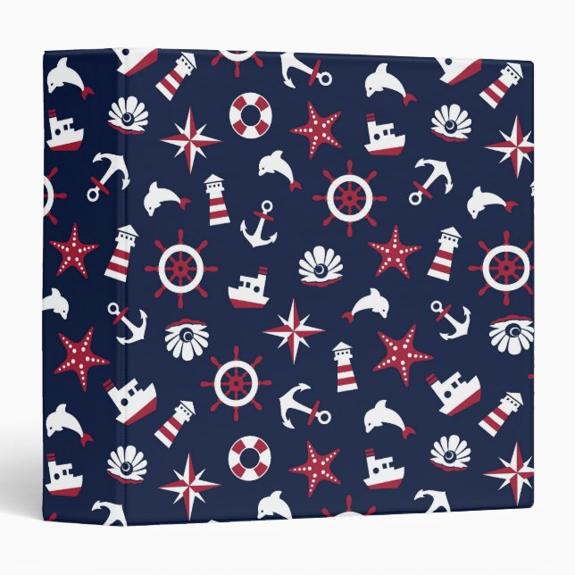 Nautical Sea Pattern Binder (Front/Spine)