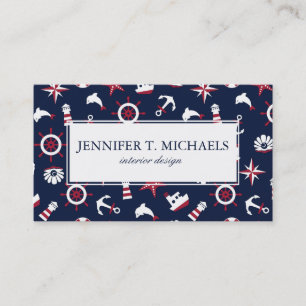 Nautical Sea Pattern Business Card