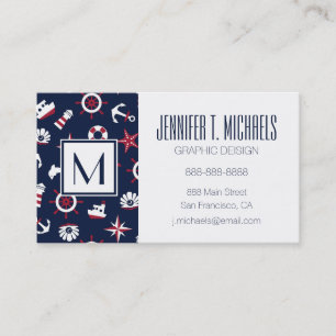 Nautical Sea Pattern Business Card