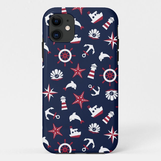 Nautical Sea Pattern Case-Mate iPhone Case (Back)