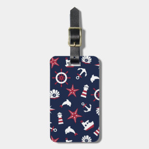 Nautical Sea Pattern Luggage Tag