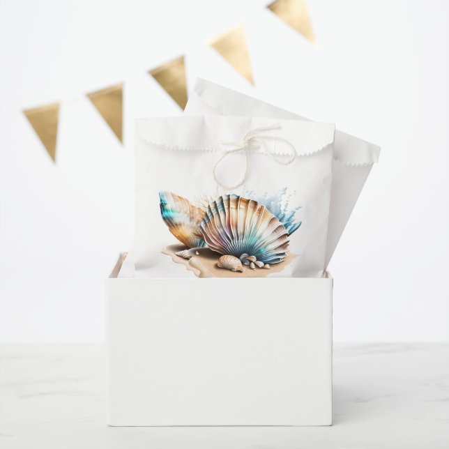 Nautical sea shells 3D beach sand marine Favour Bag (Party)