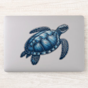 Nautical Sea Turtle Custom-Cut Vinyl Sticker