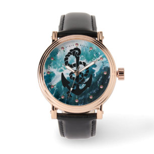 NAUTICAL / SEA WAVES ,ANCHOR AND ROPE WATCH