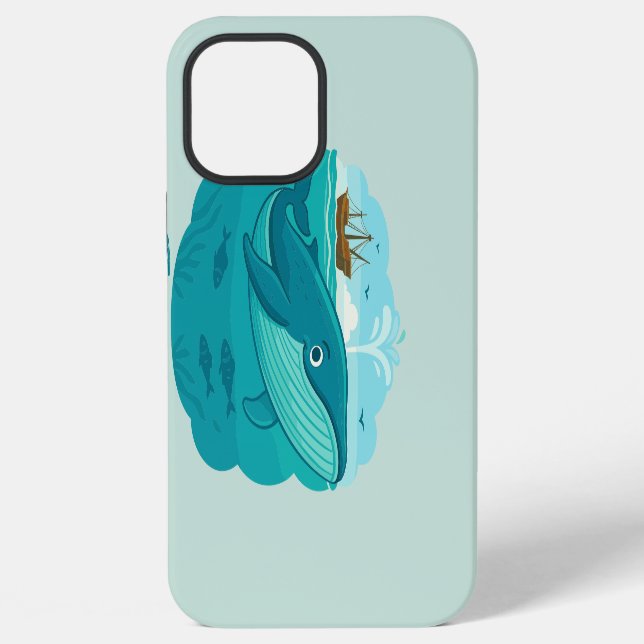 Nautical Sea Whale iPhone Case (Back)