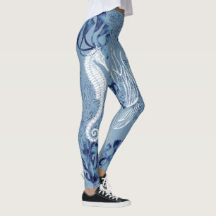 Nautical Seahorse & Fish Leggings