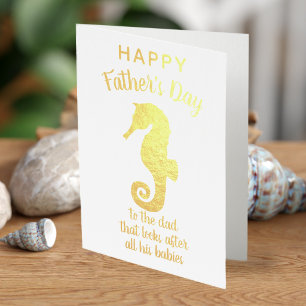 Nautical Seahorse Foil Father's Day Card