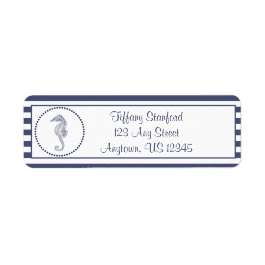 Nautical Seahorse | Personalized Return Address Label