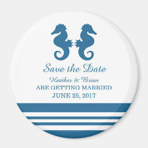 Nautical Seahorse Save the Date Magnet