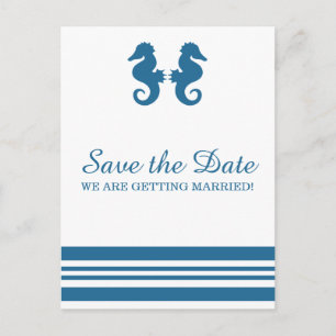 Nautical Seahorse Save the Date Postcard