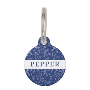 Nautical Seahorse & Starfish Pet Tag