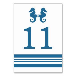 Nautical Seahorse Table Card