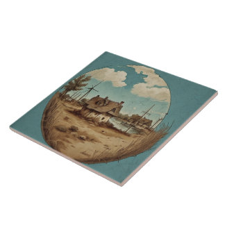 Nautical Seascapes Oil Painting No9 Tile