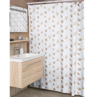 Nautical Seashell and Starfish Pattern White Blue