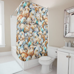 Nautical seashell beach ocean sea collage shells
