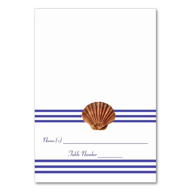 Nautical Seashell - Escort Card (Front)