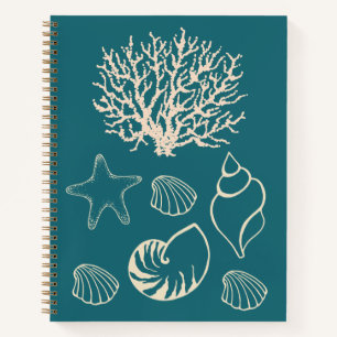 Nautical Seashell Sketchbook Gift Notebook
