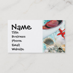 Nautical Seashells Anchor Starfish Beach Theme Business Card