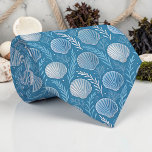 Nautical Seashells Custom Necktie<br><div class="desc">This custom necktie features a beautiful nautical design with seashells, perfect for adding a touch of the ocean to any outfit. Whether you're heading to a seaside vacation, a special event, or just want to express your love for the sea, this tie is a stylish and unique choice. Made with...</div>