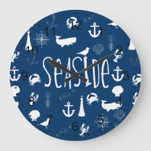 Nautical Seaside Large Clock