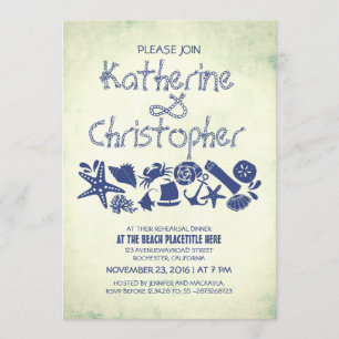nautical seaside rehearsal dinner invitations