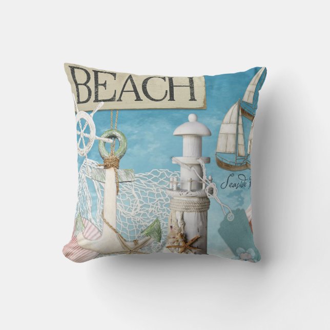 Nautical Series Design 10 Throw Pillow (Front)