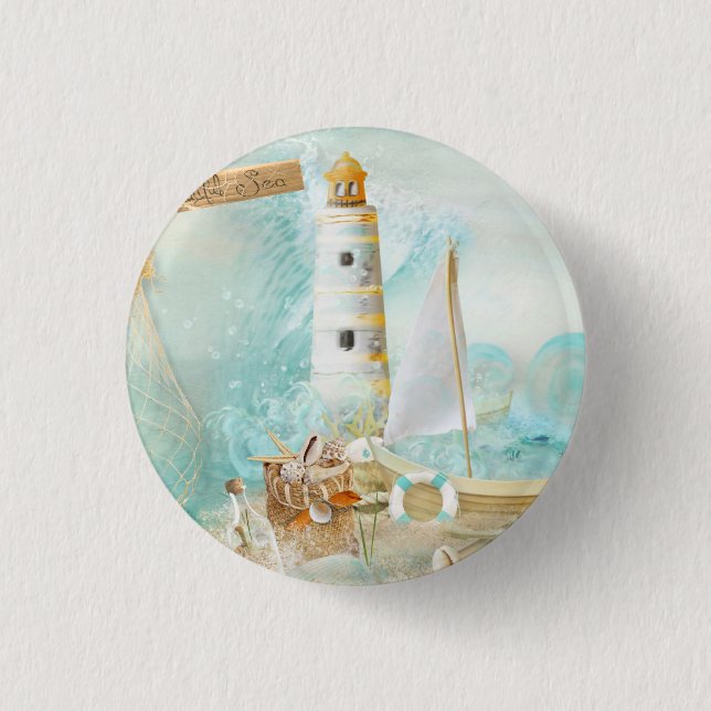 Nautical Series Design 11 1 Inch Round Button (Front)