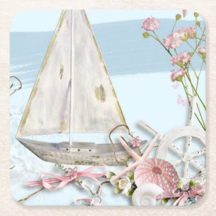 Nautical Series Design 3 Square Paper Coaster