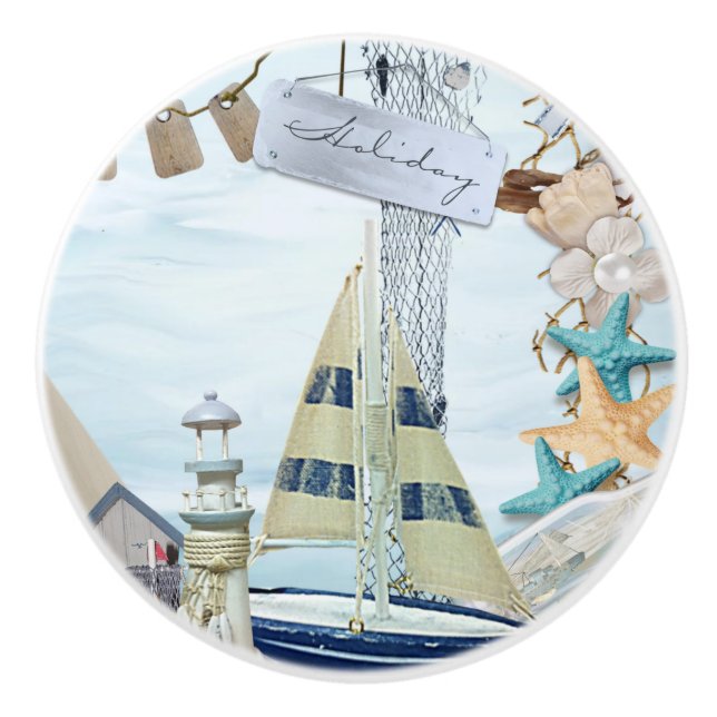 Nautical Series Design 4 Ceramic Knob (Front)