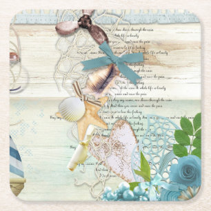 Nautical Series Design 5 Square Paper Coaster