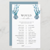 Nautical Shell Bridal Shower Would She Rather Game