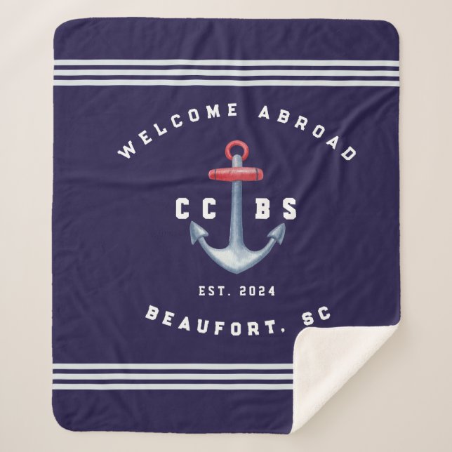 Nautical Sherpa Blanket (Front)