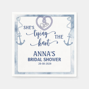 Nautical Shes Tying the Knot Bridal Elegant Anchor Napkin
