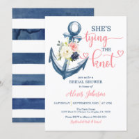 Nautical She's Tying the Knot Bridal Shower (Pink)