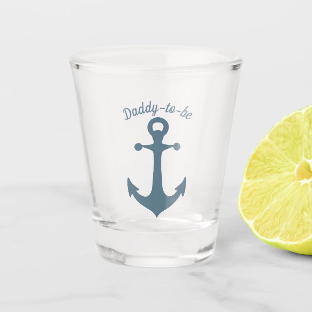 Nautical Ship Anchor Custom Message Shot Glass (Front)